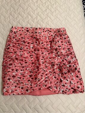 Ramy Brook Pink Floral Ruffle Mini Skirt